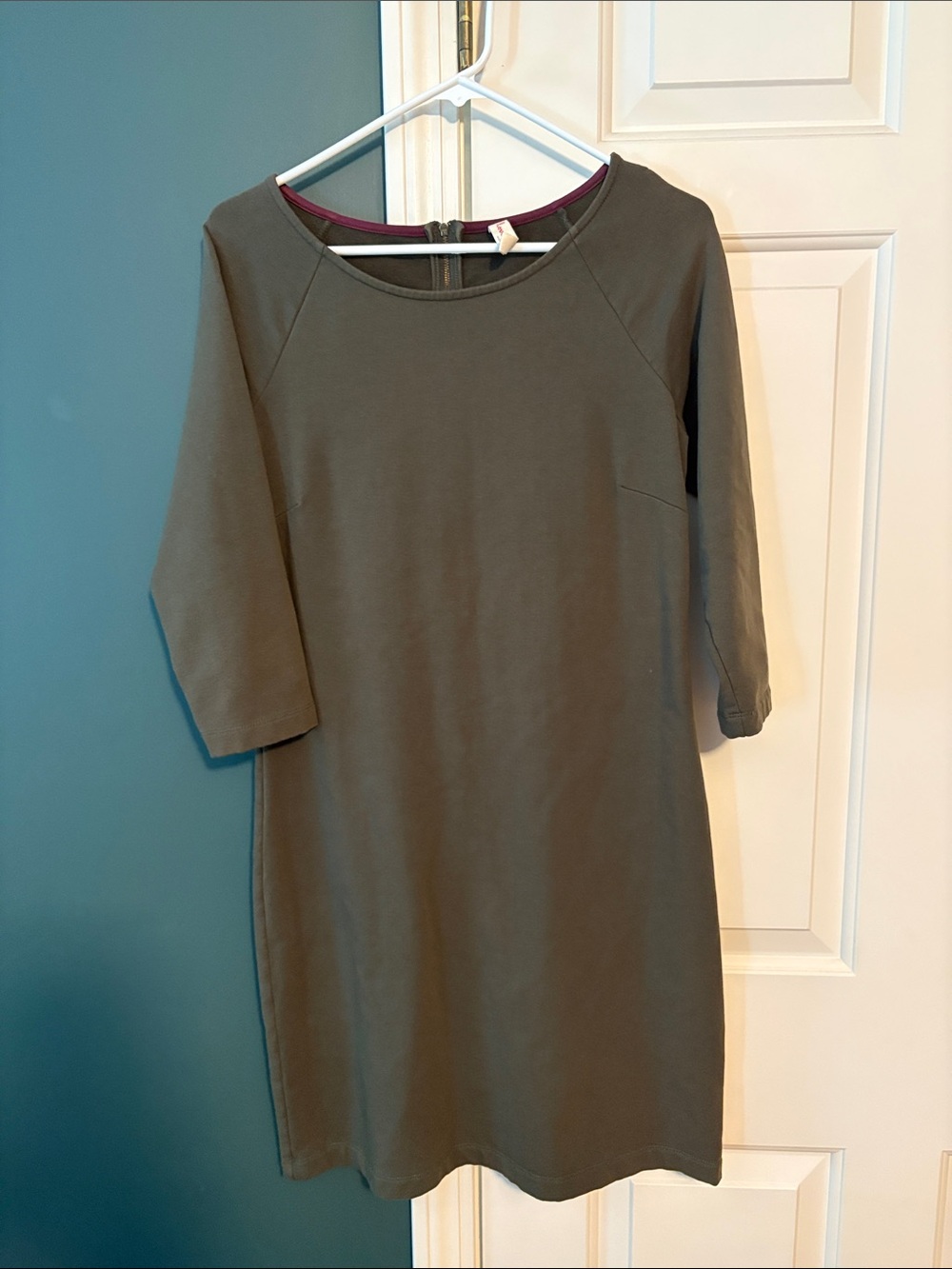 Hanna Andersson Olive Green Long Sleeve Shift Dress